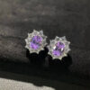 Galactic Violet Flame Purple Diamond Earrings3