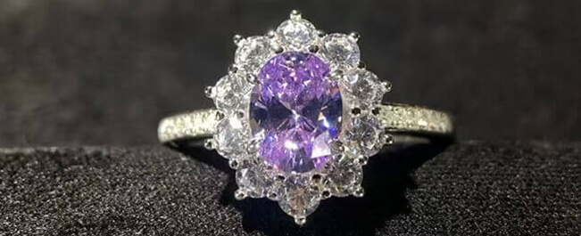 Galactic Violet Flame Purple Diamond Necklace