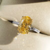 Golden Eternity Moissanite Diamond Engagement Ring4