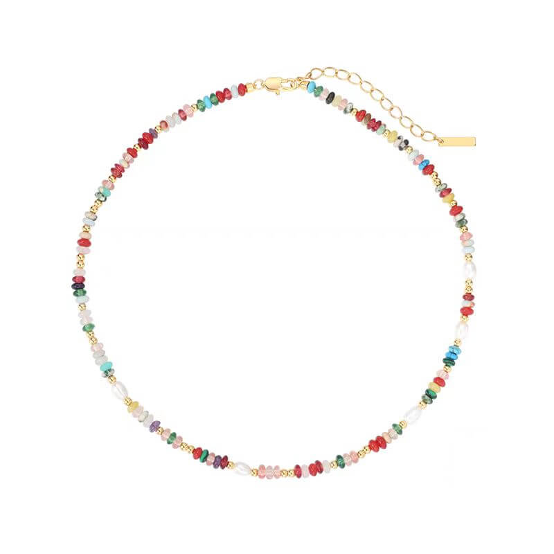 Gypsy Rainbow Sonnet Bohemian Pearl Necklace4