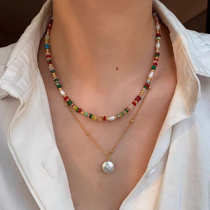 Gypsy Rainbow Sonnet Bohemian Pearl Necklace5